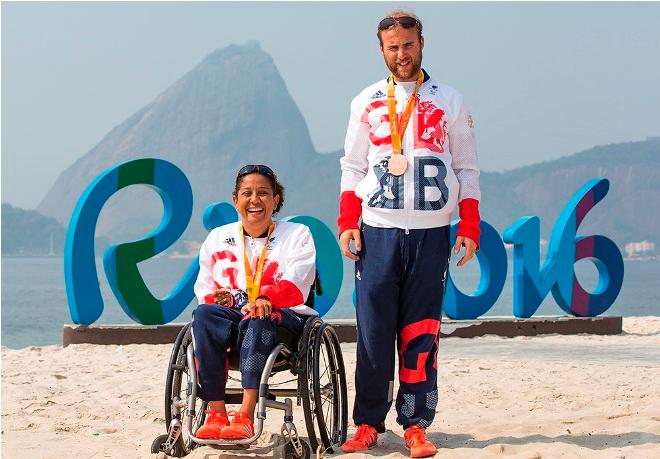Bronze for Alexandra Rickham and Niki Birrell in the SKUD18 - Rio Paralympic Sailing Competition © Richard Langdon/British Sailing Team